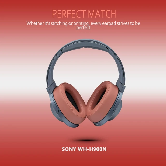 Alt view image 7 of 7 - Replacement Earpads for Sony WH-H900N h.Ear on 2 & Sony MDR-100ABN Headphones, Sony Headphone Cushions Compatible with Sony 900N, Sony WH H900N earpads with Soft Foam Leather,Light Red
