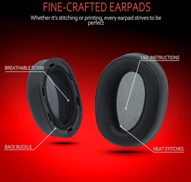 Alt view image 6 of 7 - Replacement Earpads for Sony WH-H900N h.Ear on 2 & Sony MDR-100ABN Headphones, Sony Headphone Cushions Compatible with Sony 900N, Sony WH H900N earpads with Soft Foam Leather(Black)