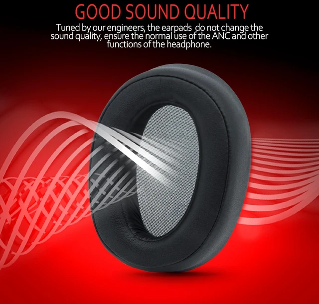 Alt view image 3 of 7 - Replacement Earpads for Sony WH-H900N h.Ear on 2 & Sony MDR-100ABN Headphones, Sony Headphone Cushions Compatible with Sony 900N, Sony WH H900N earpads with Soft Foam Leather(Black)