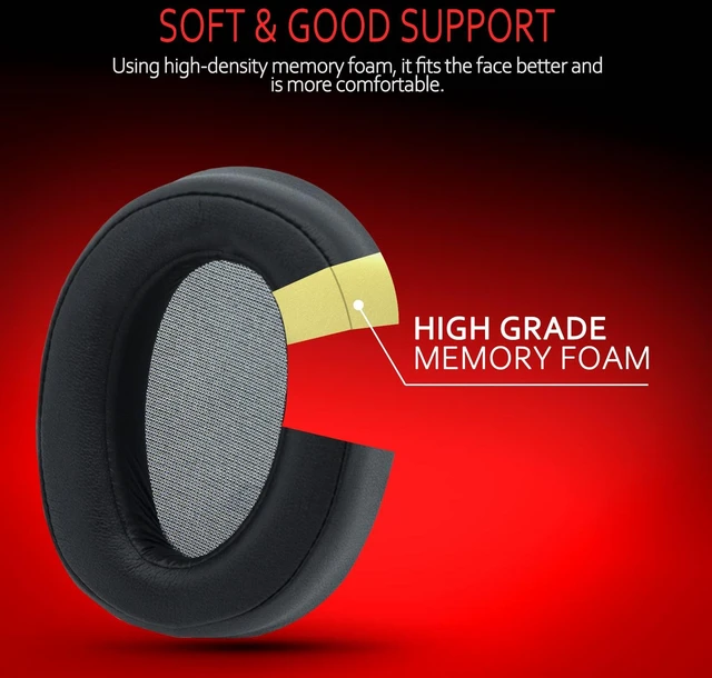 Alt view image 5 of 7 - Replacement Earpads for Sony WH-H900N h.Ear on 2 & Sony MDR-100ABN Headphones, Sony Headphone Cushions Compatible with Sony 900N, Sony WH H900N earpads with Soft Foam Leather(Black)