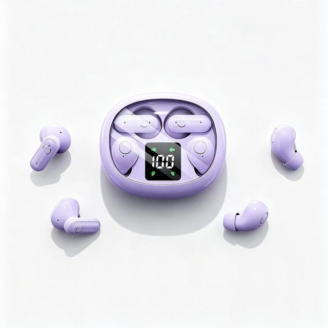 Main image of Wireless Earbuds, 2 in 1 Case(Mini Sleep Earbuds & Semi-In-Ear Headphones), Bluetooth Earphones with LED Power Display,Smallest Invisible Earbuds for Small Ears Canals Side Sleepers, Sports, Work