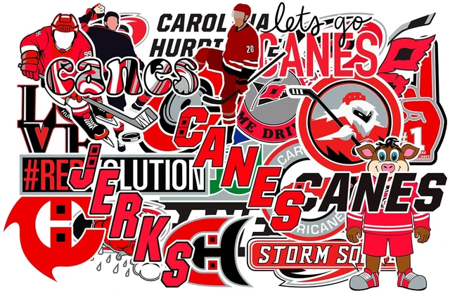 Main image of 25 PCS Carolina American Hurricanes Hockey Stickers for Water Bottle, Laptop, Bicycle, Computer, Motorcycle, Travel Case, Car Decal Decoration Stickers