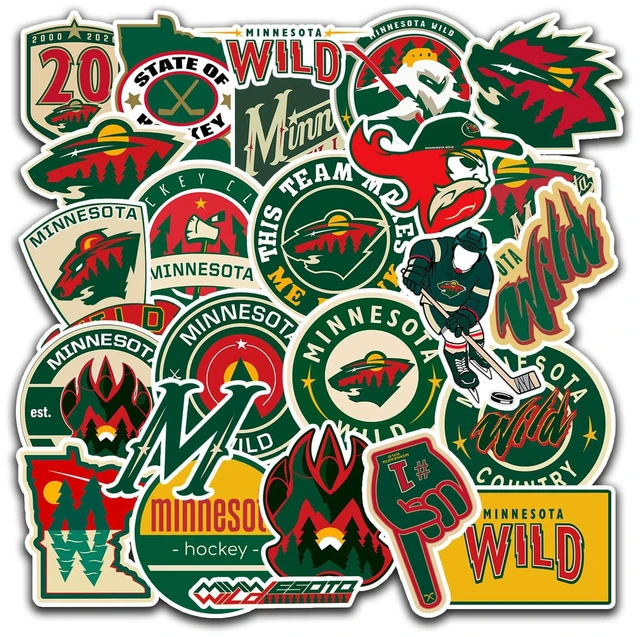 Main image of 25 PCS Minnesota American Wild Hockey Stickers for Water Bottle, Laptop, Bicycle, Computer, Motorcycle, Travel Case, Car Decal Decoration Stickers