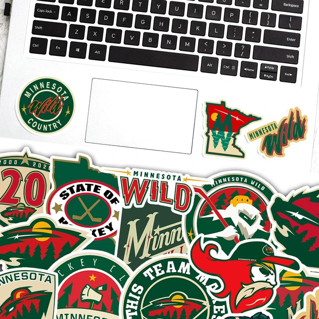 Alt view image 4 of 4 - 25 PCS Minnesota American Wild Hockey Stickers for Water Bottle, Laptop, Bicycle, Computer, Motorcycle, Travel Case, Car Decal Decoration Stickers