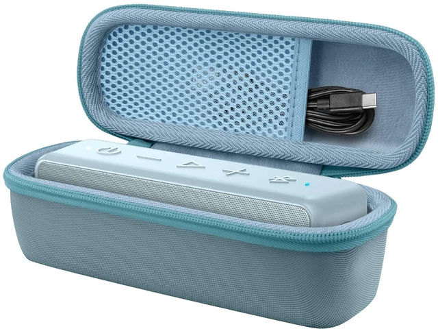 Main image of Hard Case for Anker SoundCore/2/Motion B Outdoor Speaker,Light Blue Space For Charging Cable, Soft Lining, Durable Zippered Shell, Mesh Pocket, Hard Protective Bag