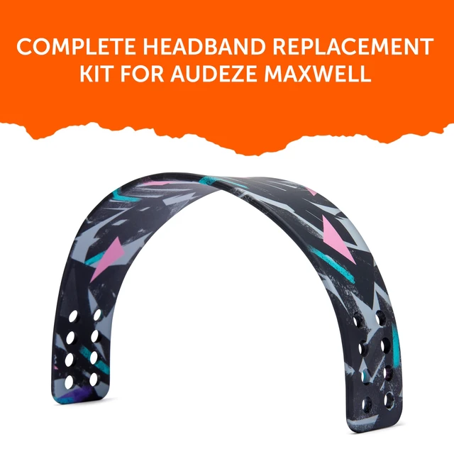 Alt view image 5 of 7 - HeadbandZ Maxwell - Silicone Headband for Audeze Maxwell 1, 2 & 2 ANC Made by Wicked Cushions Enhanced Flexibility, Comfort & Style, Matching Earpad Designs 90's Black
