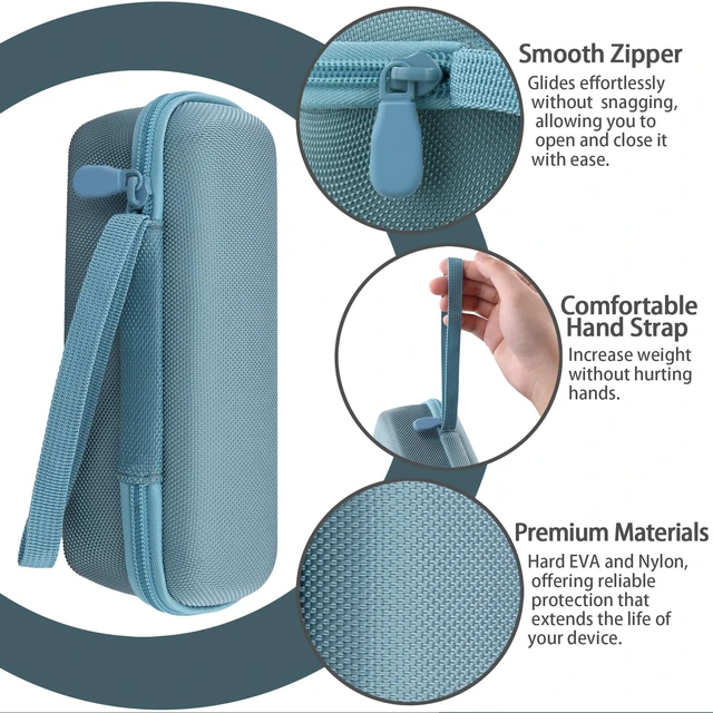 Alt view image 5 of 7 - Hard Case for Anker SoundCore/2/Motion B Outdoor Speaker,Light Blue Space For Charging Cable, Soft Lining, Durable Zippered Shell, Mesh Pocket, Hard Protective Bag