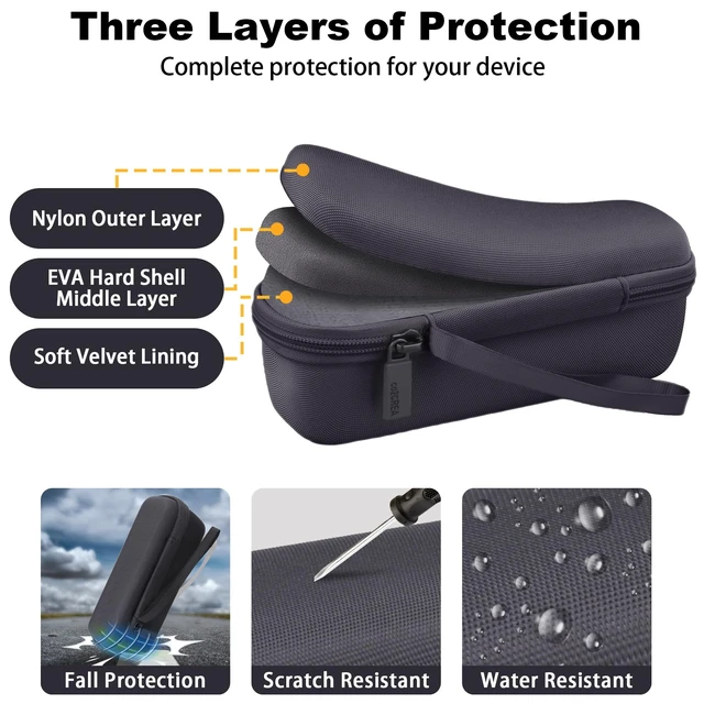 Alt view image 7 of 7 - Hard Case for Anker SoundCore/2/Motion B Outdoor Speaker, Black Space For Charging Cable, Soft Lining, Durable Zippered Shell, Mesh Pocket, Hard Protective Bag