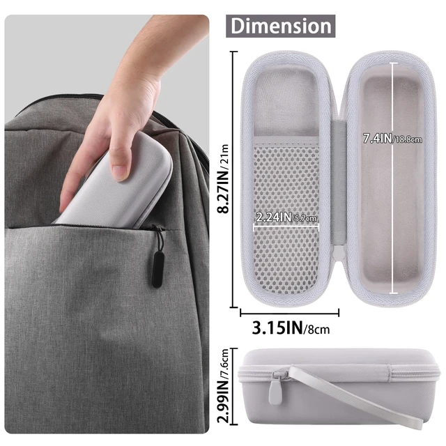 Alt view image 6 of 7 - Hard Case for Anker SoundCore/2/Motion B Outdoor Speaker, White Space For Charging Cable, Soft Lining, Durable Zippered Shell, Mesh Pocket, Hard Protective Bag