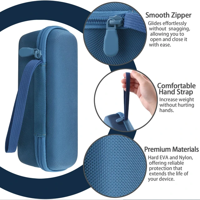 Alt view image 5 of 7 - Hard Case for Anker SoundCore/2/Motion B Outdoor Speaker, Dark Blue Space For Charging Cable, Soft Lining, Durable Zippered Shell, Mesh Pocket, Hard Protective Bag