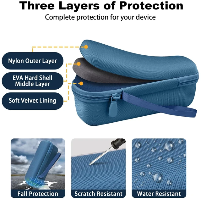 Alt view image 7 of 7 - Hard Case for Anker SoundCore/2/Motion B Outdoor Speaker, Dark Blue Space For Charging Cable, Soft Lining, Durable Zippered Shell, Mesh Pocket, Hard Protective Bag