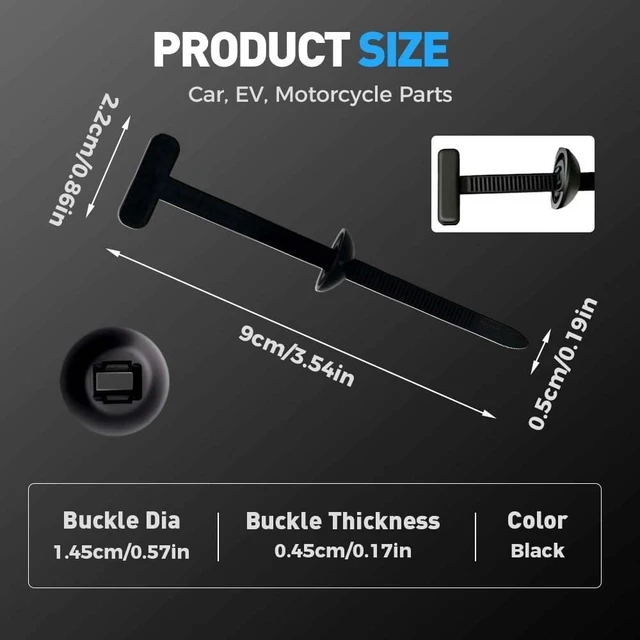 Alt view image 6 of 7 - 2026 New Upgrade Nylon Universal Cable Tie Buckle,Heavy Duty Self-Locking Zip Ties Holder with Pin Button Design, Multipurpose Black Cable Tie Buckle Tool for Car Daily Repair (50)
