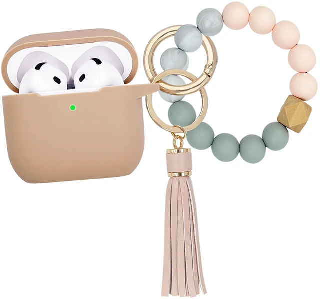 Main image of Compatible with AirPods 4 Case Cover, Soft Silicone Protective Cover with Bracelet Keychain, Compatible with Apple AirPods 4th Generation Wireless Earbuds (Milk Tea)