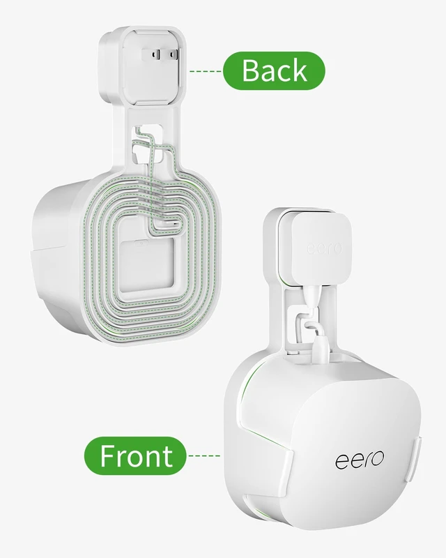 Alt view image 3 of 7 - 1 Pack Outlet Wall Mount Holder for eero 6 and Eero 6+ Wall Mount Holder Stand Bracket for eero 6 and Eero 6+, Built-In Cord Storage and No-Drill Outlet Mounting