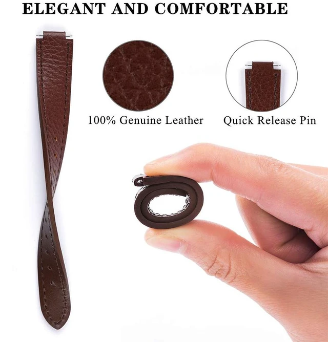 Alt view image 2 of 7 - Genuine Leather Bands Compatible with Fitbit Inspire 3/Inspire 2/Inspire HR/Inspire, Classic Replacement Strap Wristband with Quick Release Women Men