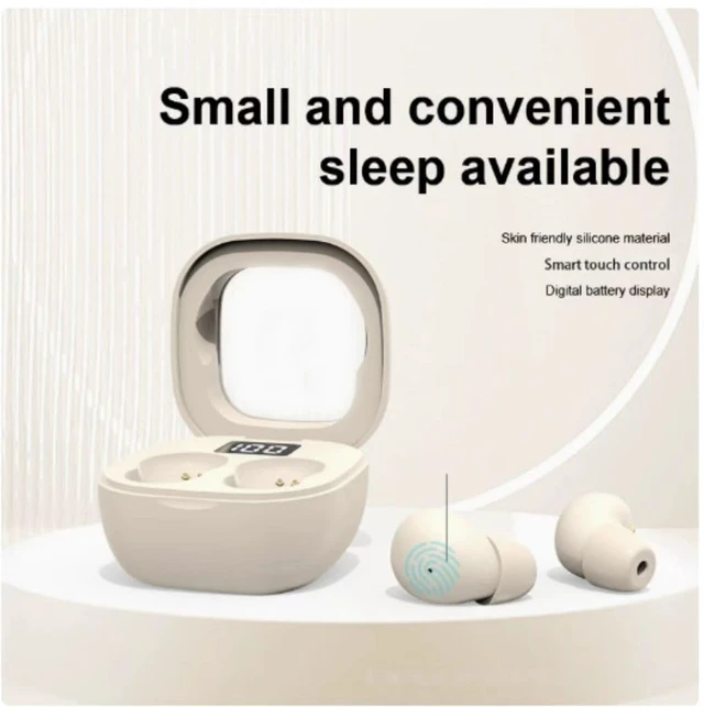 Alt view image 2 of 7 - Ultra small mini earphones Mini Invisible Wireless Earbuds for Small Ear Canals, Low Profile Hidden Sleep Earbuds, IPX5 Waterproof Bluetooth Headphones for Work, Side Sleep & Daily Use (beige)