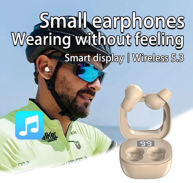 Alt view image 7 of 7 - Ultra small mini earphones Mini Invisible Wireless Earbuds for Small Ear Canals, Low Profile Hidden Sleep Earbuds, IPX5 Waterproof Bluetooth Headphones for Work, Side Sleep & Daily Use (beige)
