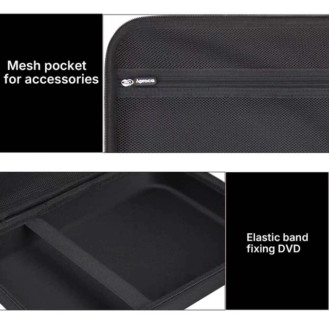 Alt view image 3 of 7 - Case for DBPOWER/SQQBZZ/ieGeek/magofly 11.5" 12" DVD Player -Black Carrying Case, Water-resistant & Shock-resistant, Zippered Mesh Pocket Stores Remote Control, Charger, AV Cable