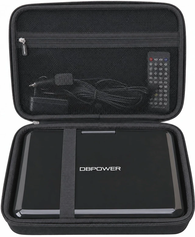 Main image of Case for DBPOWER/SQQBZZ/ieGeek/magofly 11.5" 12" DVD Player -Black Carrying Case, Water-resistant & Shock-resistant, Zippered Mesh Pocket Stores Remote Control, Charger, AV Cable
