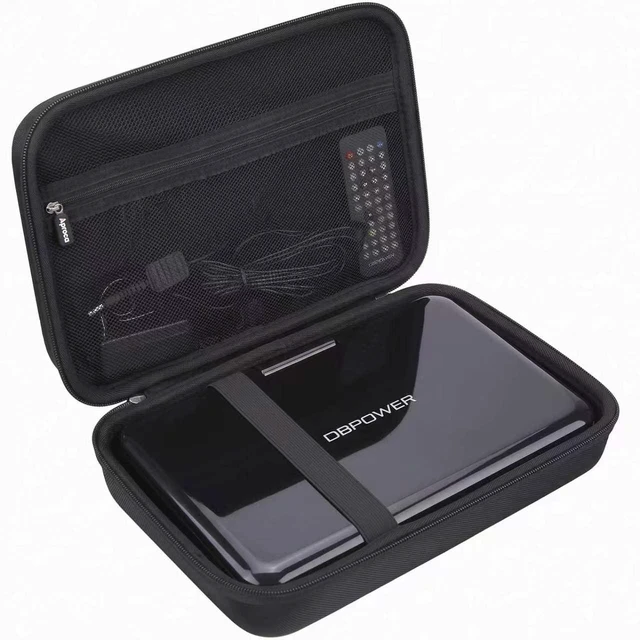 Alt view image 7 of 7 - Case for DBPOWER/SQQBZZ/ieGeek/magofly 11.5" 12" DVD Player -Black Carrying Case, Water-resistant & Shock-resistant, Zippered Mesh Pocket Stores Remote Control, Charger, AV Cable