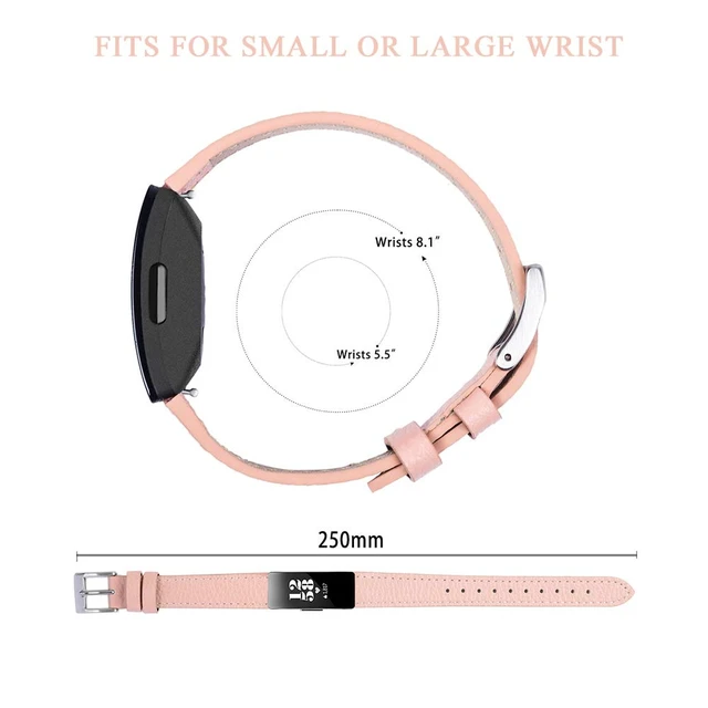 Alt view image 3 of 7 - Genuine Leather Bands Compatible with Fitbit Inspire 3/Inspire 2/Inspire HR/Inspire,Soft Sport Straps Adjustable Replacement Wristbands for Women Men 03