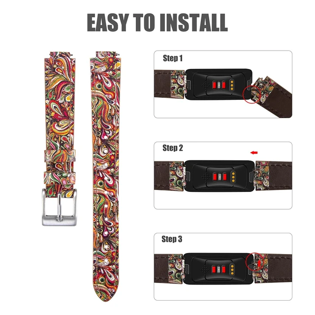 Alt view image 3 of 7 - Genuine Leather Bands Compatible with Fitbit Inspire 3/Inspire 2/Inspire HR/Inspire,Soft Sport Straps Adjustable Replacement Wristbands for Women Men 05
