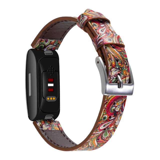 Alt view image 2 of 7 - Genuine Leather Bands Compatible with Fitbit Inspire 3/Inspire 2/Inspire HR/Inspire,Soft Sport Straps Adjustable Replacement Wristbands for Women Men 05