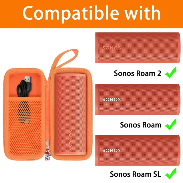Alt view image 2 of 7 - Hard Travel Case Replacement for Sonos Roam 2 / Sonos Roam Portable Smart Bluetooth Speaker