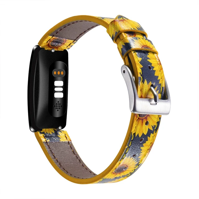 Alt view image 2 of 6 - Genuine Leather Bands Compatible with Fitbit Inspire 3/Inspire 2/Inspire HR/Inspire,Soft Sport Straps Adjustable Replacement Wristbands for Women Men 04