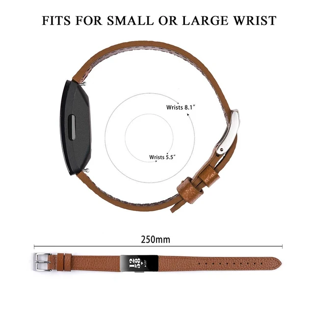 Alt view image 4 of 7 - Genuine Leather Bands Compatible with Fitbit Inspire 3/Inspire 2/Inspire HR/Inspire,Soft Sport Straps Adjustable Replacement Wristbands for Women Men 02