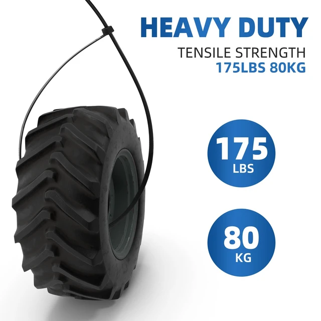 Alt view image 5 of 7 - 50 Pcs 48 Inch Extra Long Zip Ties Heavy Duty,Large Zip Ties with 175 lbs Tensile Strength Self Locking UV Resistant Tie Wraps Cable Ties for Outdoor Use