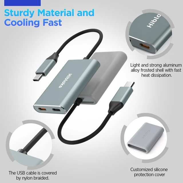 Alt view image 6 of 7 - HiBloks USB-C AR Hub and Charging Adapter for Switch 2 and AR Glasses Charge and Play Adapter with 4K60Hz and 65W Fast Charging for Switch 1&2/Rokid/Xreal/RayNeo/VITURE/iPhone 15&16 &17