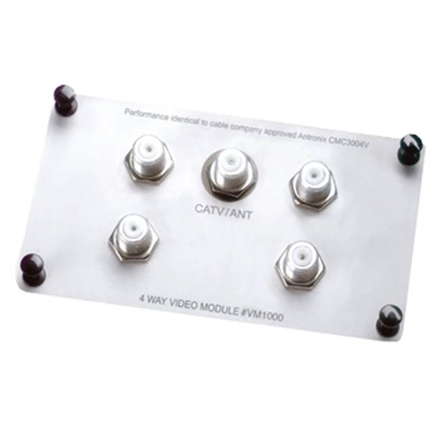 Alt view image 3 of 4 - Legrand - OnQ 4 Way Video Module, Enhanced Passive 1GHz Video Splitter, Enclosure Mount Style for Digital Cable, High-Speed Internet, HDTV, 1 Count, VM1000