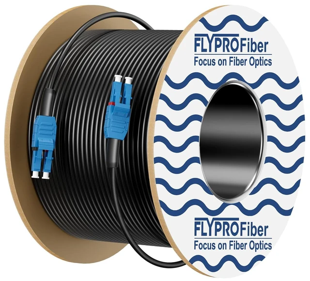 Main image of Single Mode LC to LC Outdoor Armored Fiber Patch Cable 50m 164ft, OD-5mm, 9/125m SMF, Uniboot,10G/40G/100Gb, Direct Burial, For Data Center Long-Distance Use, LSZH