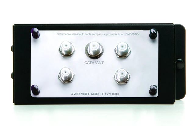 Alt view image 4 of 4 - Legrand - OnQ 4 Way Video Module, Enhanced Passive 1GHz Video Splitter, Enclosure Mount Style for Digital Cable, High-Speed Internet, HDTV, 1 Count, VM1000
