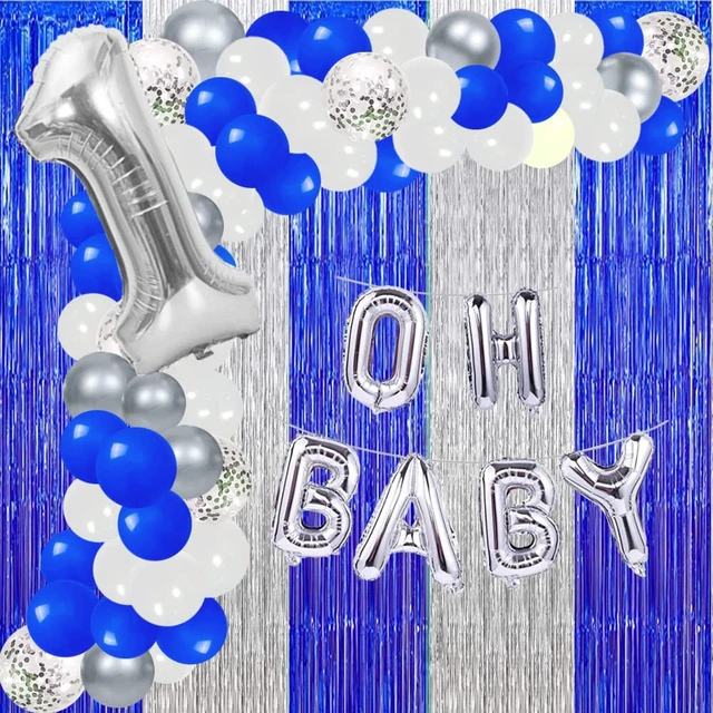 Alt view image 5 of 6 - Graduation Backdrop Curtain Blue Silver Party Decorations 3 Pack Metallic Tinsel Foil Fringe Curtains Photo Booth Streamer Background for Birthday Wedding Party Christmas Decor
