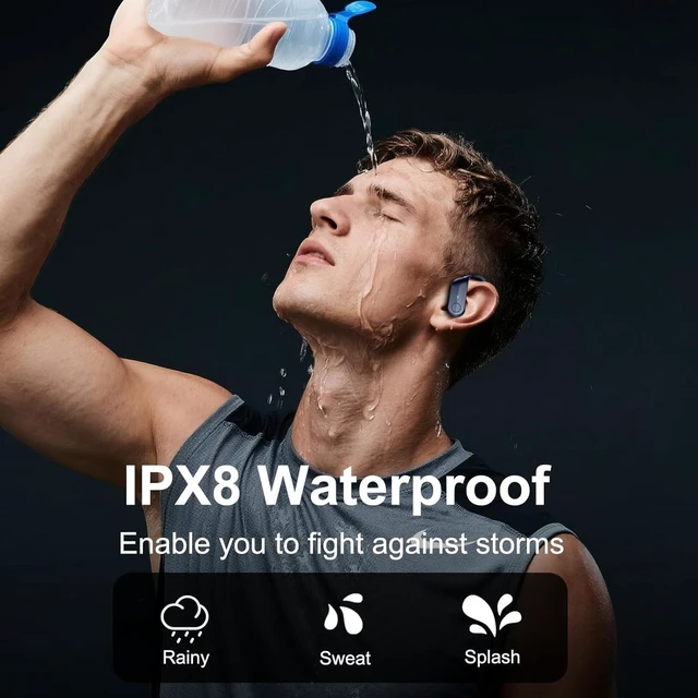 Alt view image 3 of 7 - Wireless Earbuds, Sports Bluetooth 5.4 Headphones IPX8 Waterproof, 70H Over Ear Buds with Deep Bass Sound,4 ENC Noise Cancelling Mics, USB-C Fast Charging Earphones with Earhooks for Workout/Running