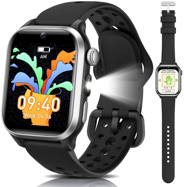 Main image of Kids Smart Watch No APP, 1.52" Smart Watch for Kids with Camera,Puzzle Games,Heart Rate, Sleep Monitor,Music Player,Pedometer,Fitness Trackers Smartwatch for Girls Boys Teens 3-12(Black)
