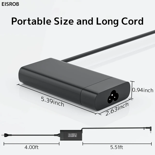 Alt view image 3 of 7 - 150W 135W Laptop Charger for HP ZBook OMEN Victus Pavilion 15 16 17 Gaming New Portable AC Adapter, Multi-Protection, Smart Chip, Fast charging, Replacement for HP Computer, GaN, 19.5V-7.7A TPN-CA11