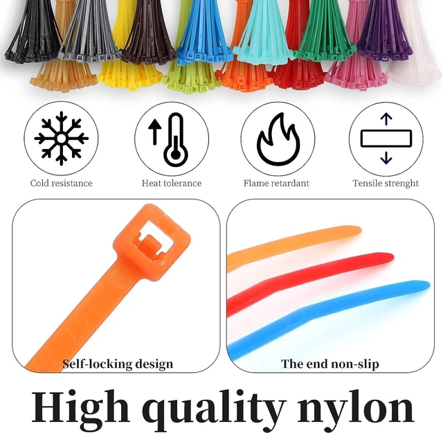 Alt view image 3 of 7 - 1200 Pieces Zip Ties, 4 Inch Multi-Purpose Assorted Colored Self-Locking Nylon Cable Zip Ties in 12 Different Colour for Home Office Garden Garage and Workshop,Chicken Leg Bands