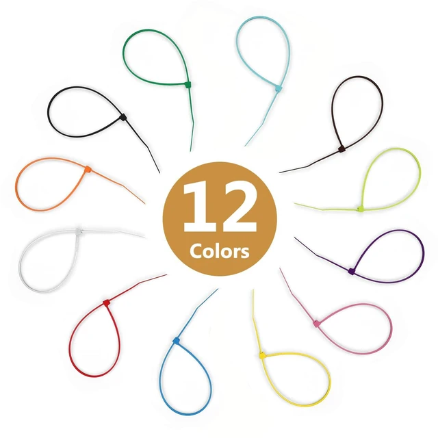 Alt view image 4 of 7 - 1200 Pieces Zip Ties, 4 Inch Multi-Purpose Assorted Colored Self-Locking Nylon Cable Zip Ties in 12 Different Colour for Home Office Garden Garage and Workshop,Chicken Leg Bands
