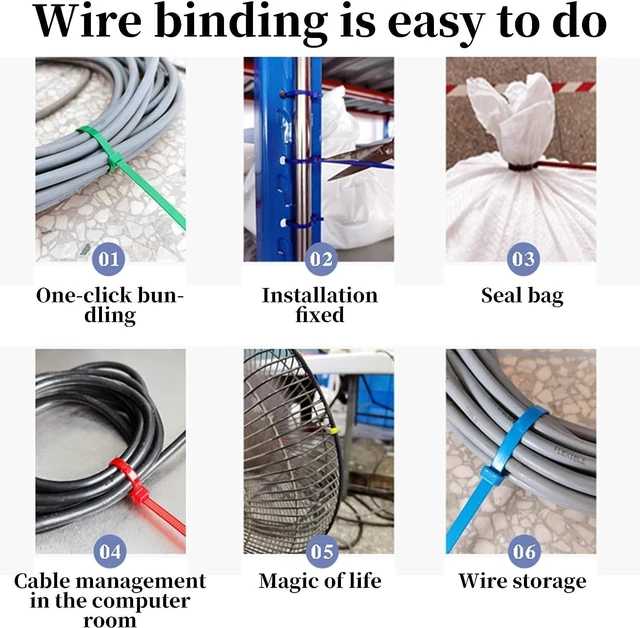 Alt view image 7 of 7 - 1200 Pieces Zip Ties, 4 Inch Multi-Purpose Assorted Colored Self-Locking Nylon Cable Zip Ties in 12 Different Colour for Home Office Garden Garage and Workshop,Chicken Leg Bands