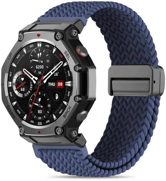 Main image of Elastic Woven Band Compatible with Amazfit T-Rex 3, Metal Magnetic Buckle Sports Replacement Strap Compatible with Amazfit T-Rex 3