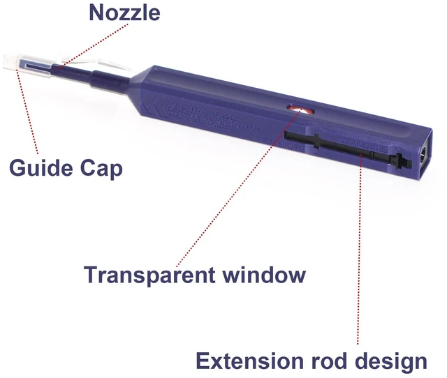 Alt view image 7 of 7 - 3PCS LC Fiber Cleaning Pen, LC One Click Cleaner, LC/MU 1.25mm Ferrule 800+ Cleans, One-Push Fiber Cleaner Tool for LC/UPC & LC/APC Optical Connectors, Extendable Probe for Endface Cleaning