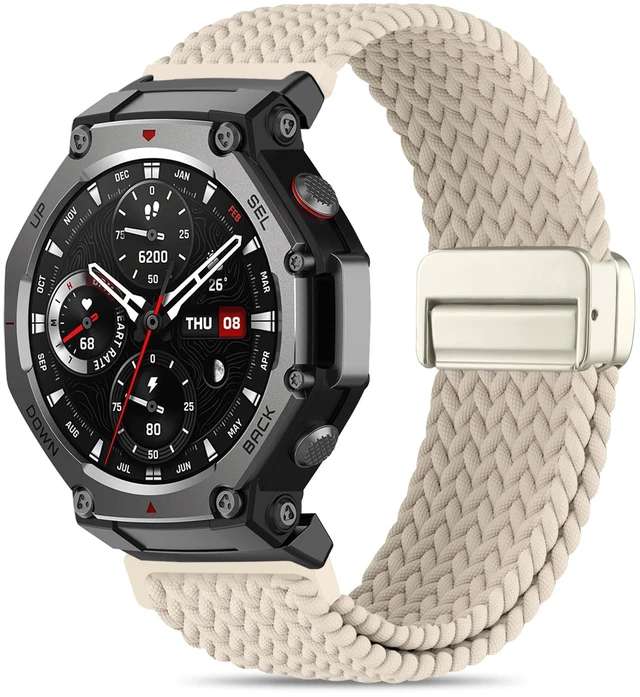Main image of Elastic Woven Band Compatible with Amazfit T-Rex 3, Metal Magnetic Buckle Sports Replacement Strap Compatible with Amazfit T-Rex 3