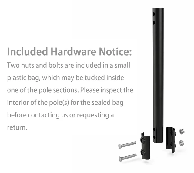 Alt view image 6 of 6 - Extension Pole for Diameter 1.25" J Pole Mount, 1.25 x 16.5, Black Steel Tube Adds 16.5 in to 1.25 in Masts, Corrosion-Resistant Finish and Connection Hardware Included