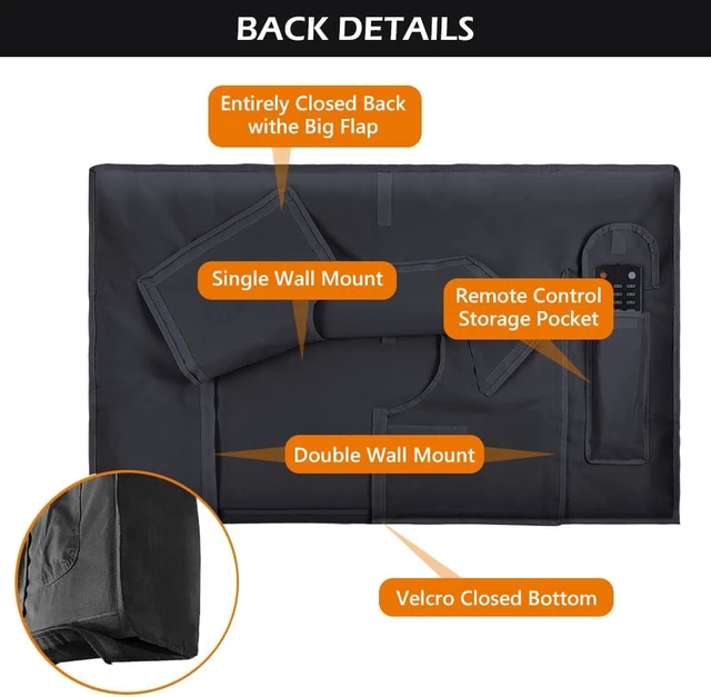 Alt view image 4 of 5 - Outdoor TV Cover 30-32 Inch with Clear Scratch Resistant Front Flap + Bottom Cover, 600D Weatherproof & Waterproof TV Screen Protector, Fits Most TV Mounts Stands with Remote Controller Pocket