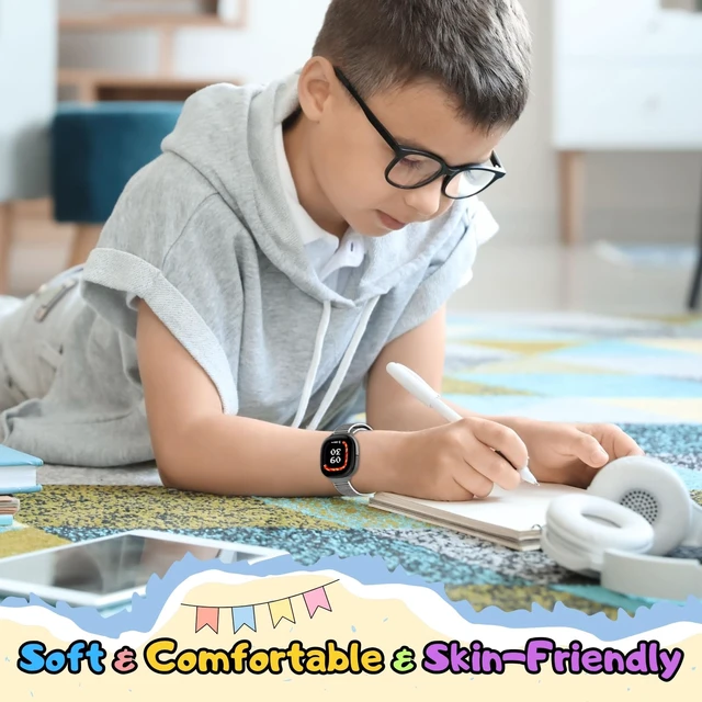 Alt view image 6 of 7 - Nylon Bands Compatible with Google Fitbit Ace LTE (2024) Breathable Hook & Loop Sport Replacement Straps, Soft Adjustable Colorful Wristband