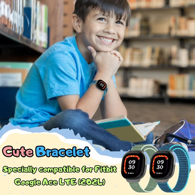 Alt view image 2 of 7 - Nylon Bands Compatible with Google Fitbit Ace LTE (2024) Breathable Hook & Loop Sport Replacement Straps, Soft Adjustable Colorful Wristband