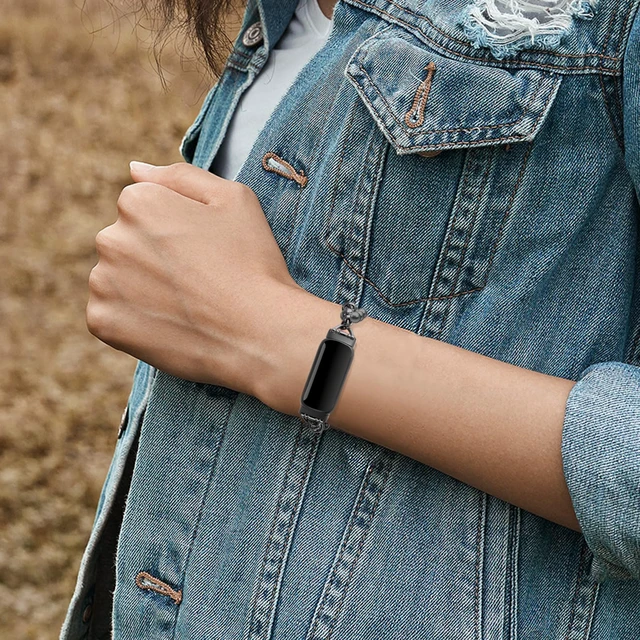 Alt view image 5 of 7 - Beaded Bracelet Compatible with Fitbit Inspire 3 Band/Inspire 2 Band, Fashion Handmade Dressy Jewelry Strap Replacement for Fitbit Inspire 3 Bands for Women Men